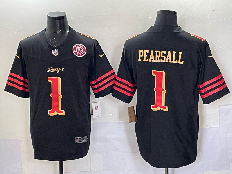 Men San Francisco 49ers #1 Pearsall black Limited Nike NFL 2025 Jersey 005->san francisco 49ers->NFL Jersey